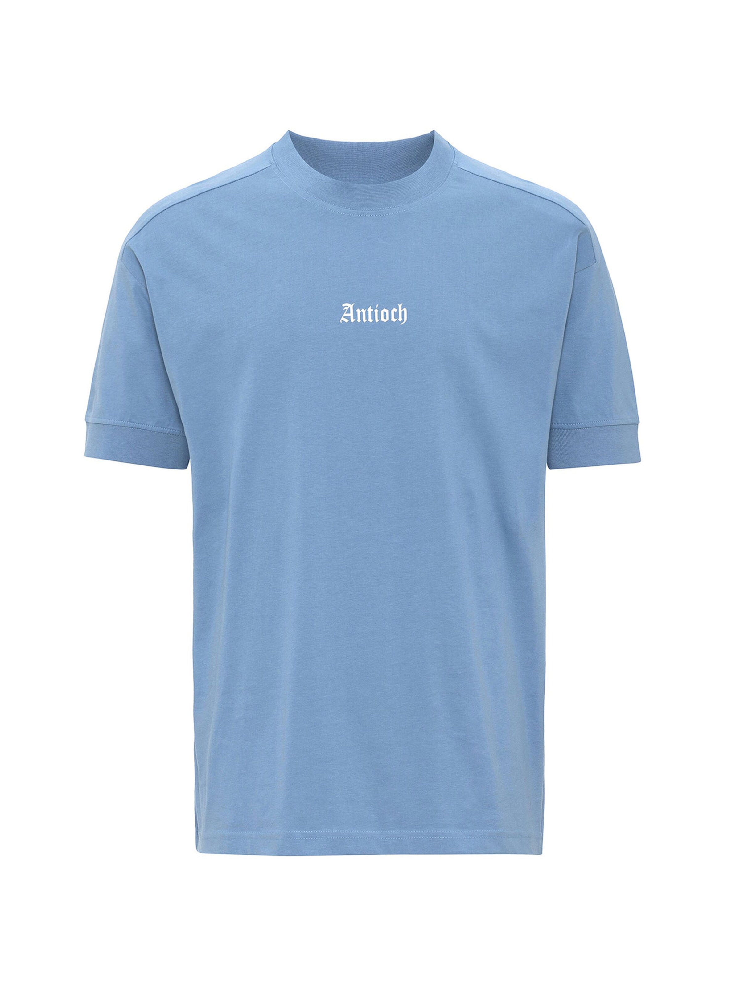 Antioch T-shirt i blå: framsida