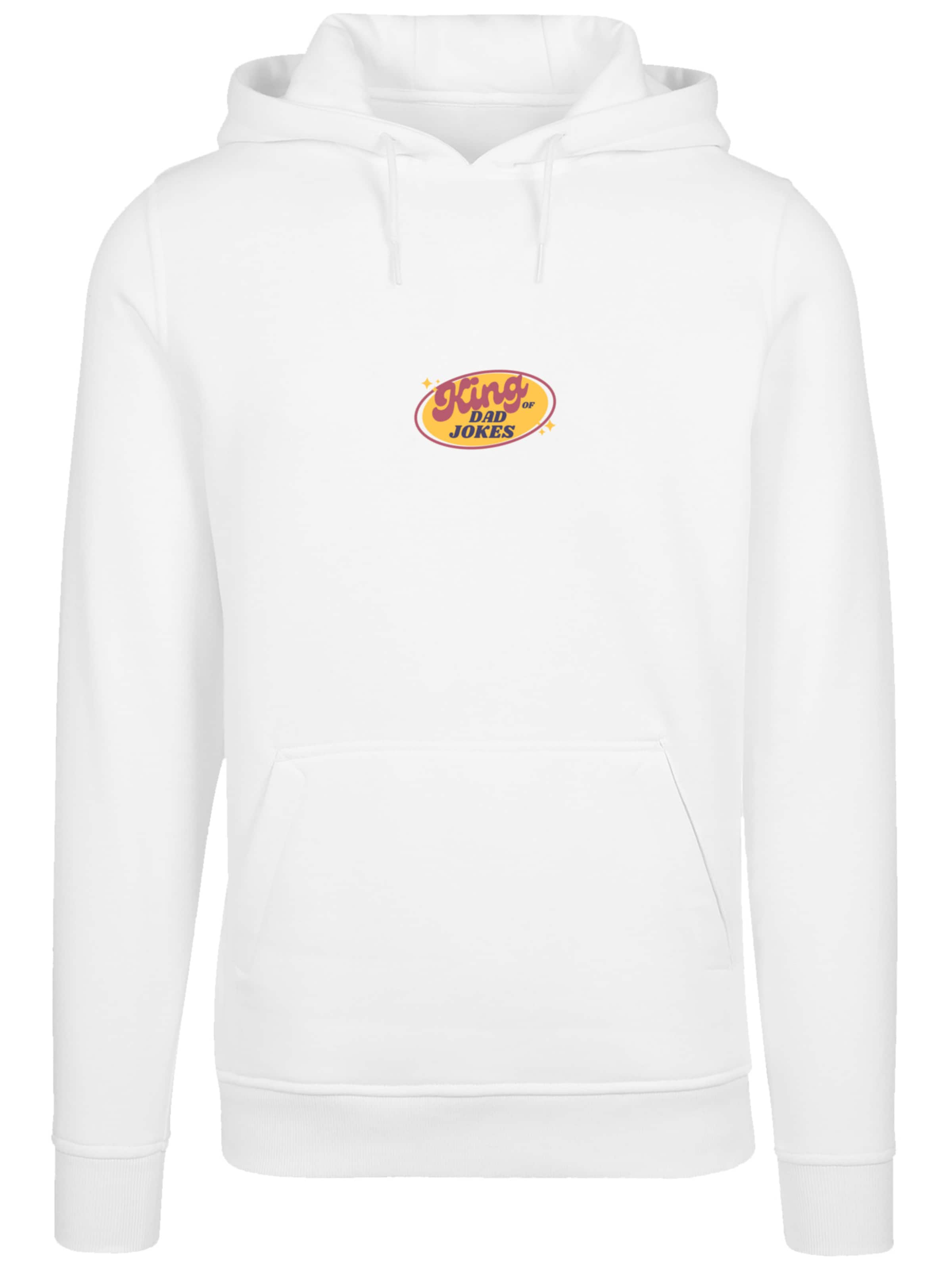 F4NT4STIC Sweatshirt 'King of Dad Jokes Witziges Vatertagsmotiv' in Wit: voorkant