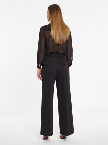Ana Alcazar Bootcut Bandplooibroek 'Aila' in Zwart