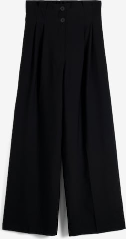 Bershka Bő szár Élére vasalt nadrágok - fekete: elől