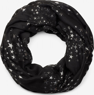 styleBREAKER Schlauchschal 'Loop Schal mit Metallic Sterne Print' in Schwarz: Vorderseite