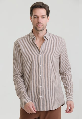 Felix Hardy Regular Fit Forretningsskjorte i brun: forside