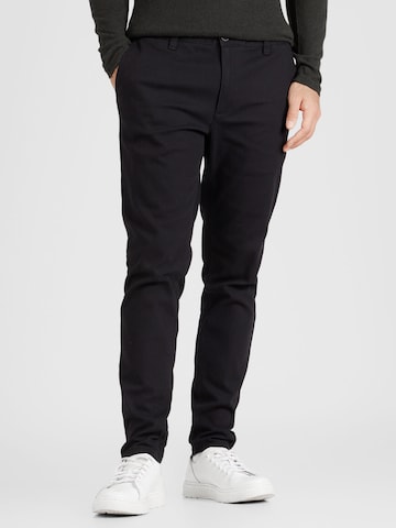 Coupe slim Pantalon chino 'MARK' Only & Sons en noir : devant