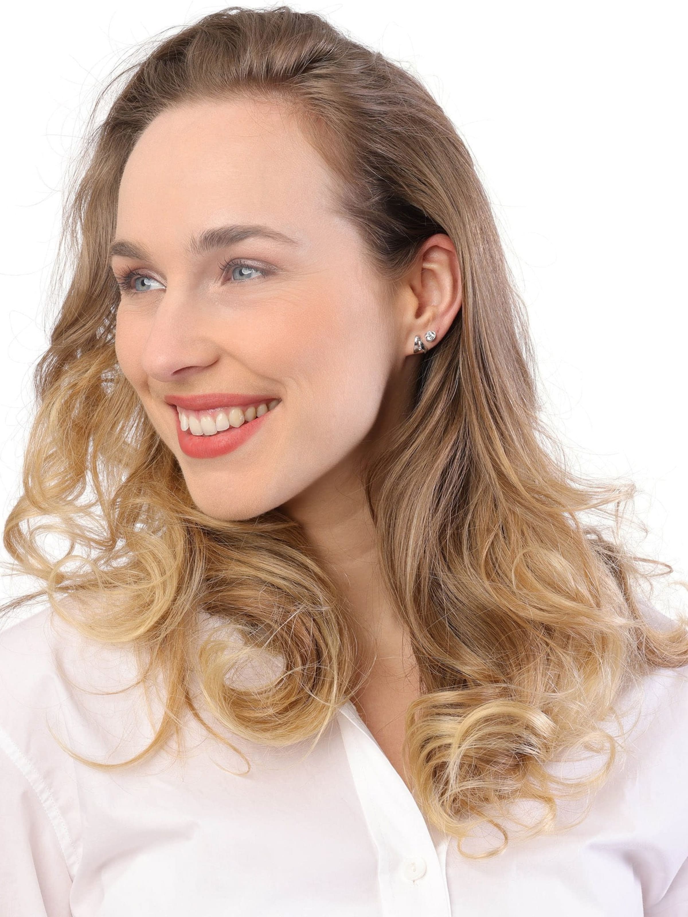 Lucardi Ohrringe in Silber: Vorderseite