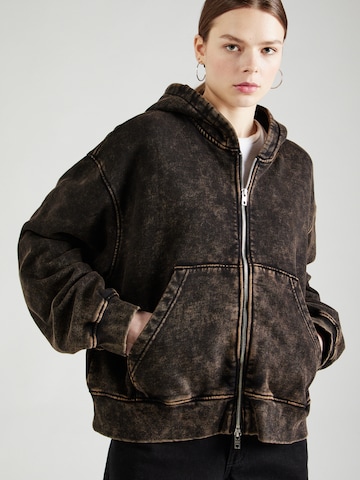 WEEKDAY Sweat jacket in Brown: front