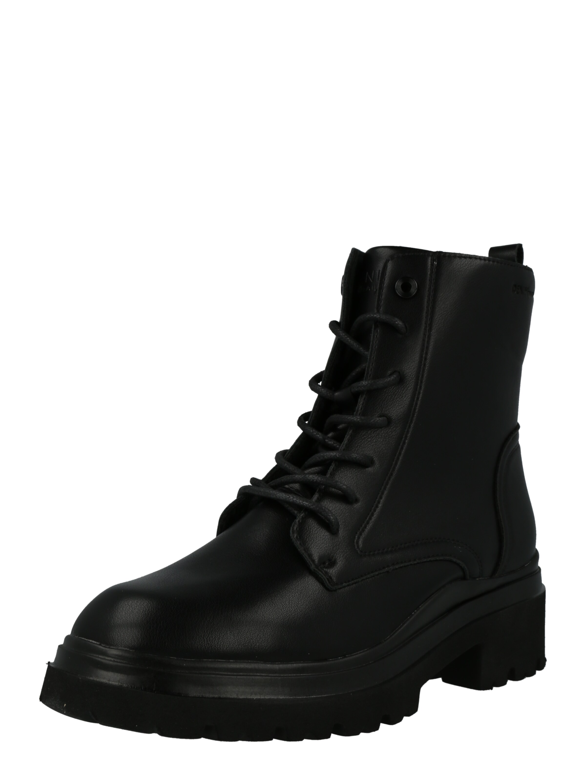 TOM TAILOR Lace-Up Ankle Boots in Black: front