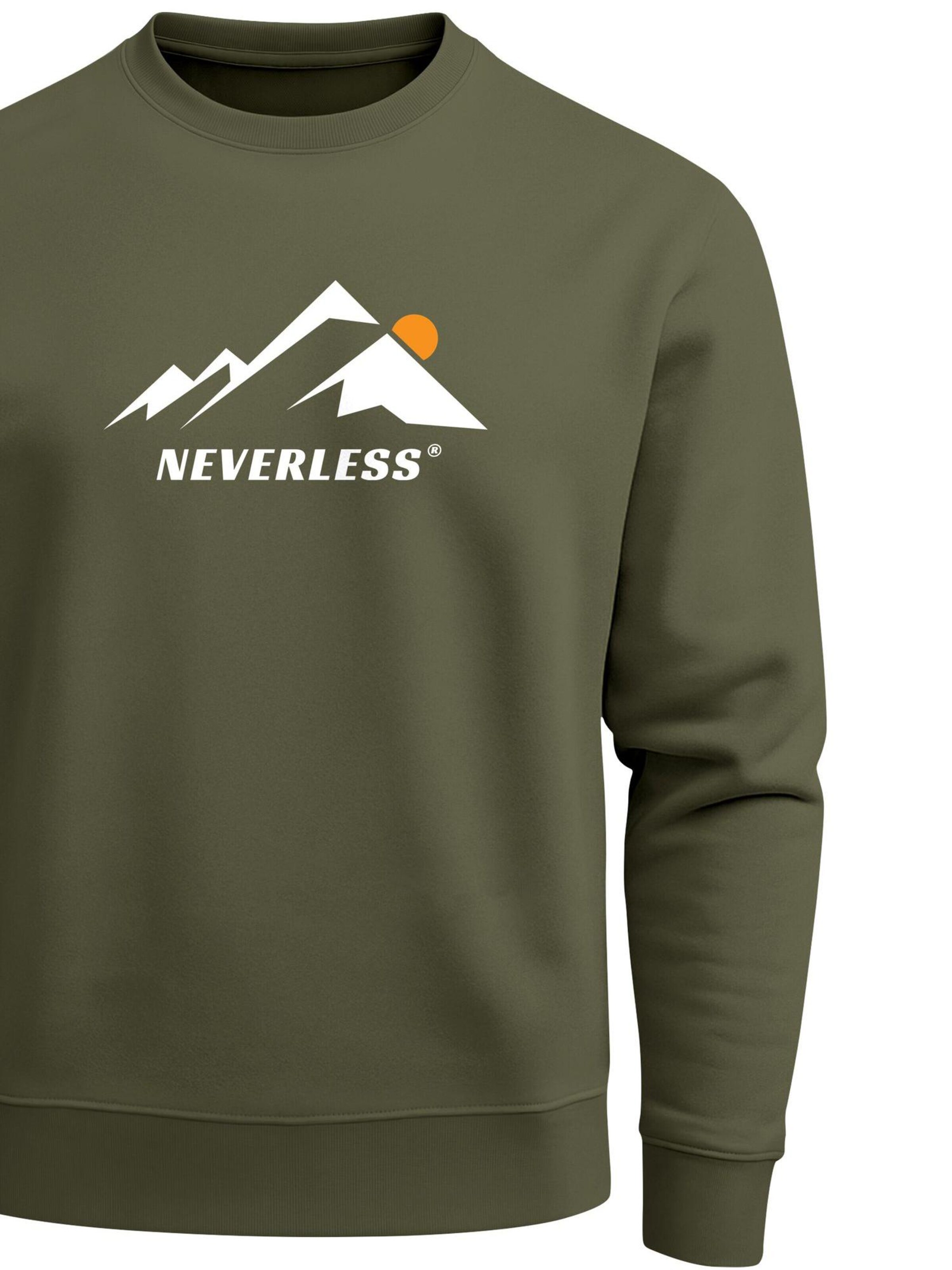 Neverless Sweatshirt 'Minimalistic Mountain'‌‌‌‌‌‌‌‌ in Grün