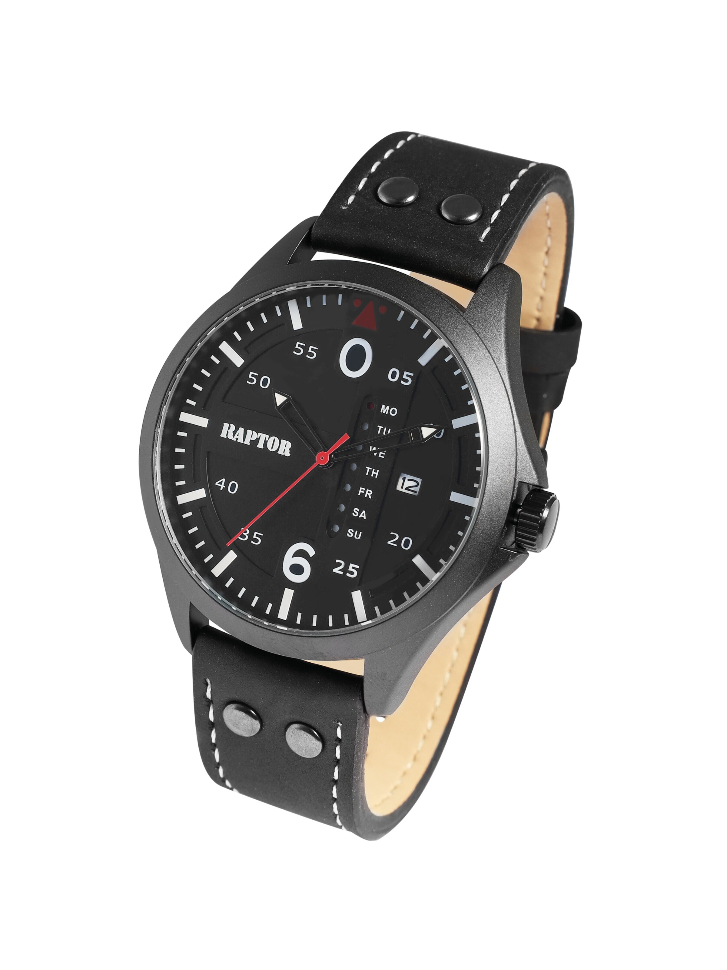 Raptor Analog Watch 'Damir, Datumsanzeige' in Black: front