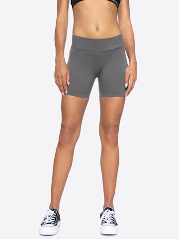Stark Soul Skinny Sportbroek 'Scrunch' in Grijs: voorkant