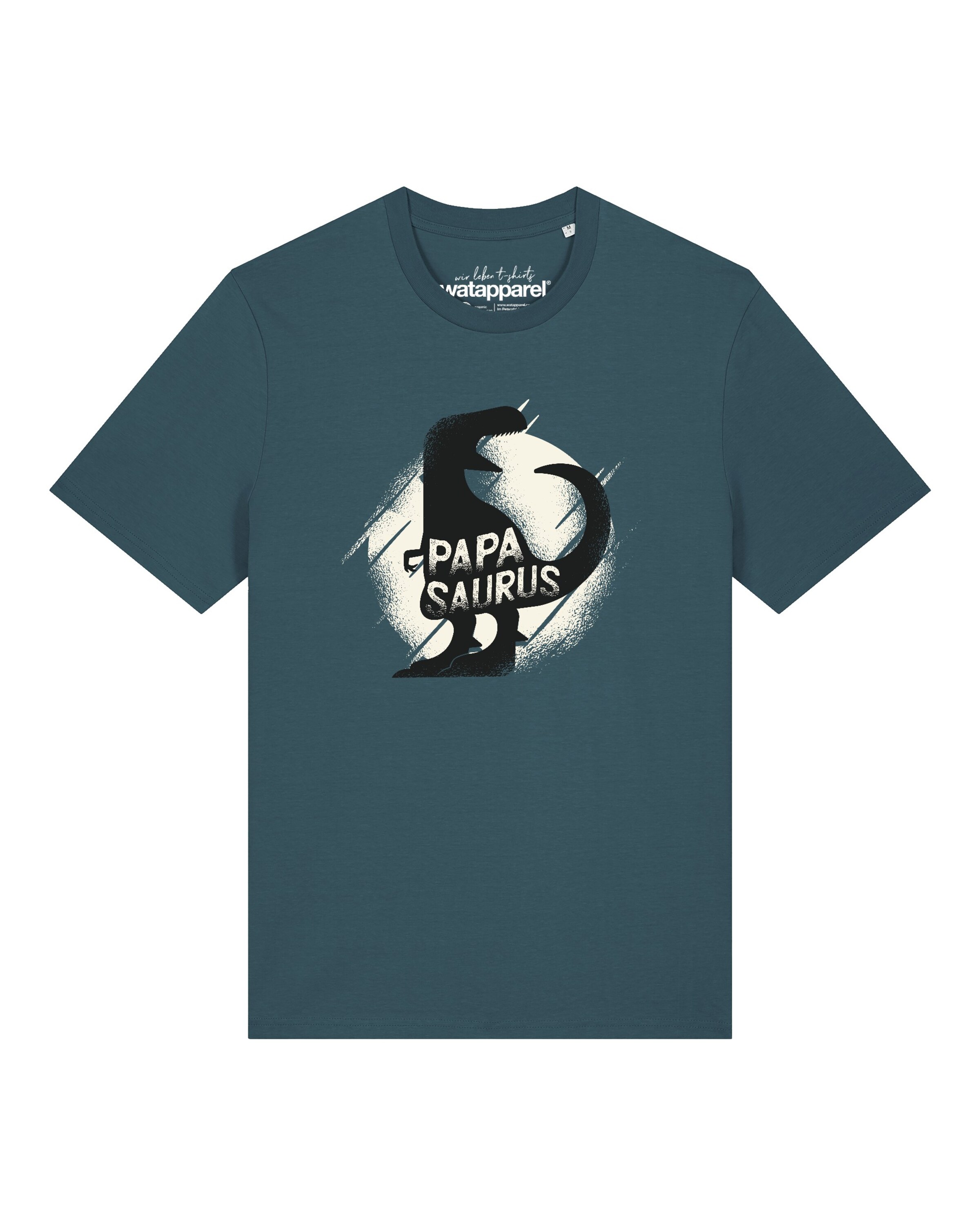 Maglietta 'Papasaurus' di Watapparel in blu: frontale
