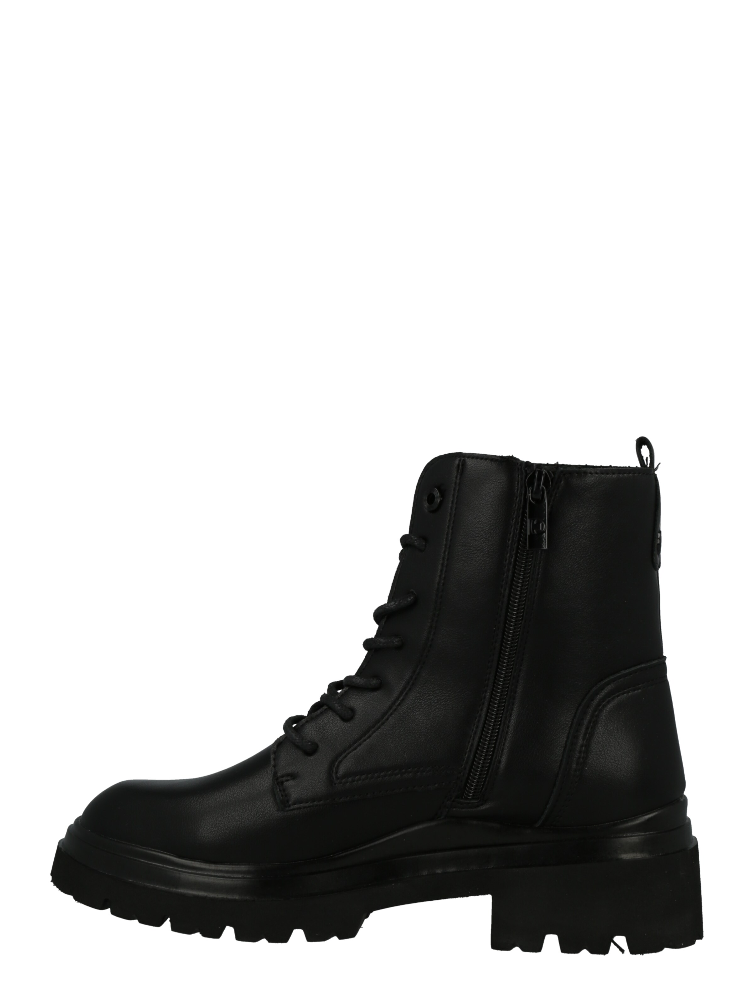 TOM TAILOR Lace-Up Ankle Boots in Black