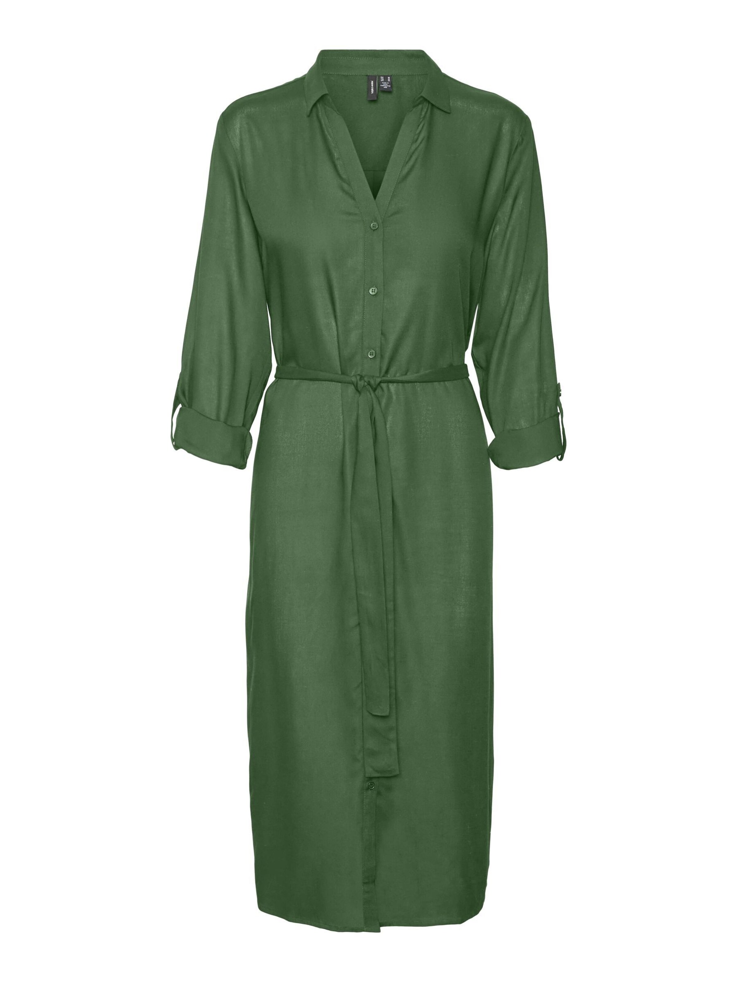 VERO MODA Shirt dress ' BUMPY ' in Green: front