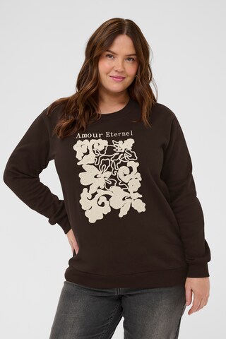 KAFFE CURVE Pullover 'KCroselda' in Braun: Vorderseite