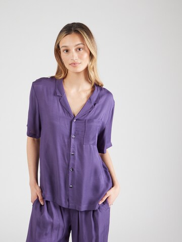 Calvin Klein Underwear Pajama shirt 'Pure Sheen' in Purple: front