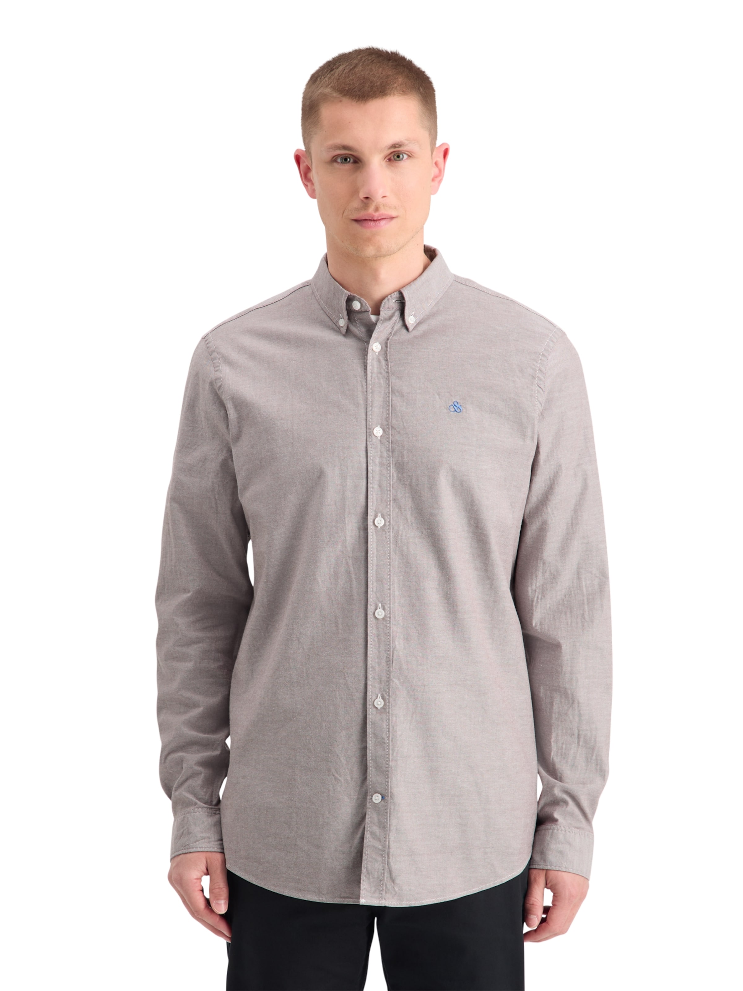 Coupe regular Chemise 'Essential' SCOTCH & SODA en marron : devant