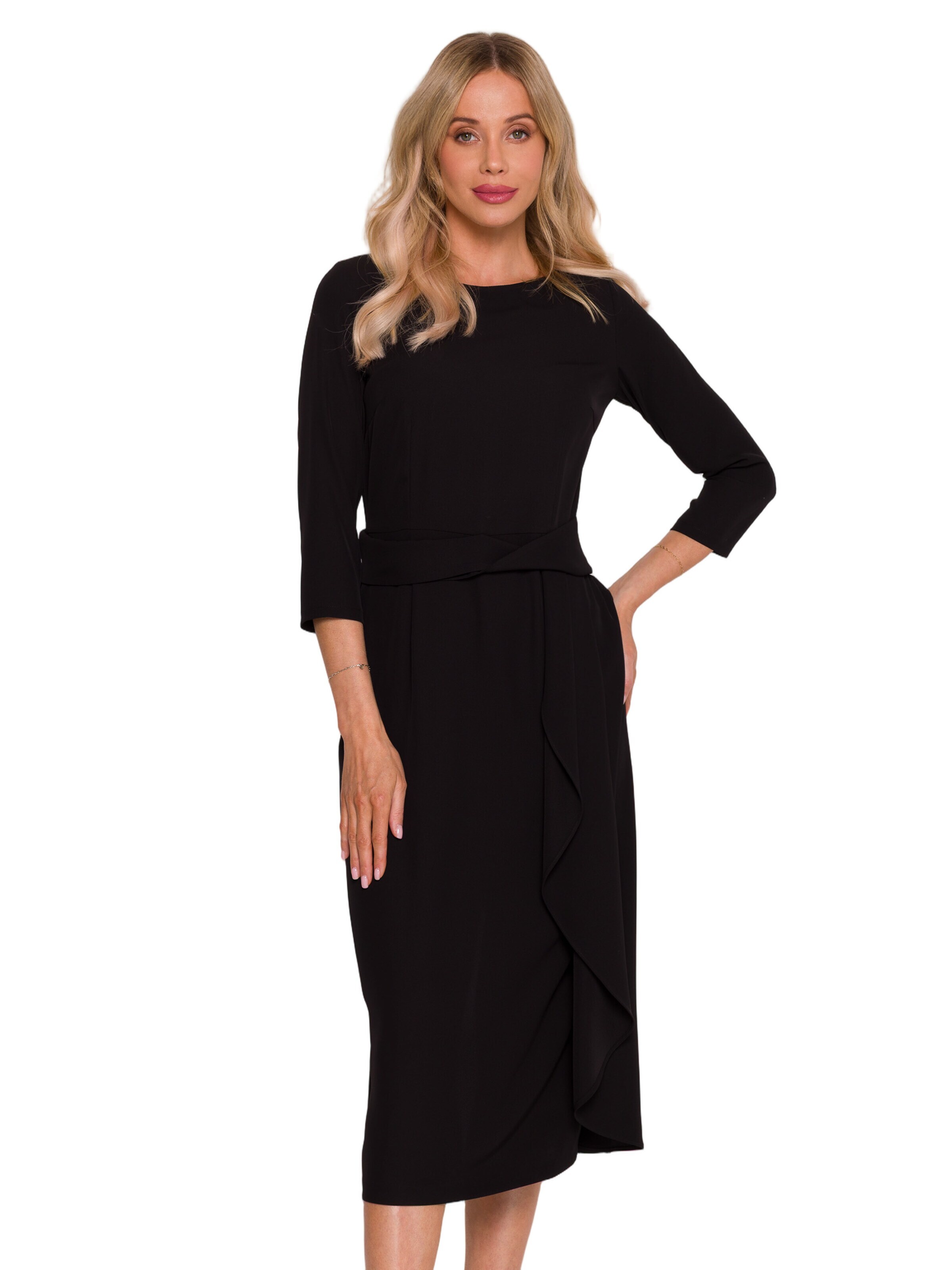 Stylove Sukienka 'Sukienka z falbaną' w kolorze czarny