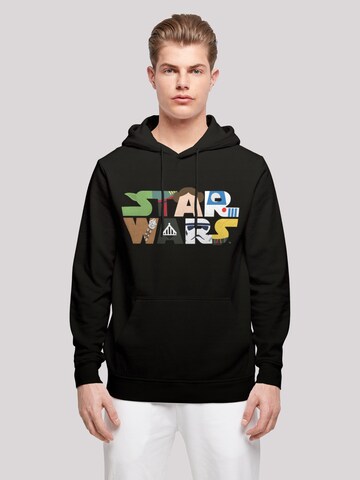 F4NT4STIC Sweatshirt 'Star Wars Character Logo' in Zwart: voorkant