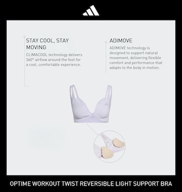 Low support Reggiseno sportivo 'Optime' di ADIDAS PERFORMANCE in lilla
