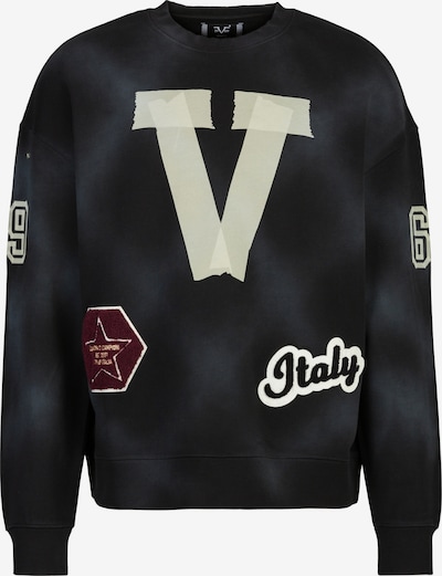 19V69 ITALIA Sweater majica 'Omero' u žuta / trešnja crvena / crna / bijela, Pregled proizvoda