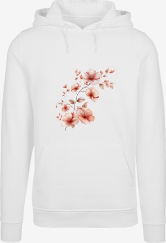 Sweat-shirt 'Rosa Blumenzweig 3D' F4NT4STIC en blanc : devant