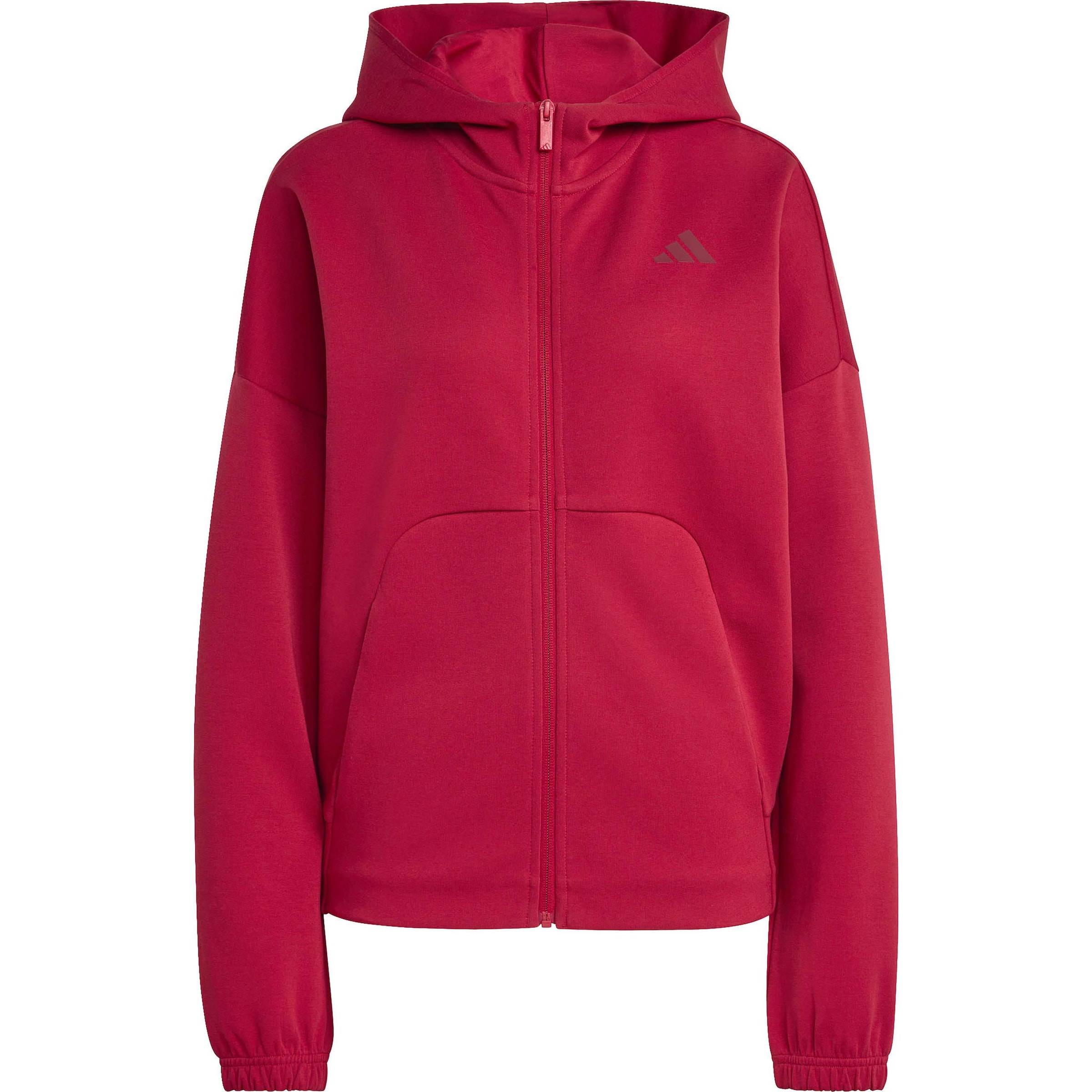 ADIDAS SPORTSWEAR Athletic Zip-Up Hoodie in Red: front