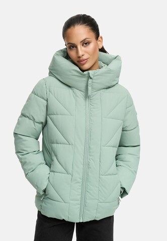MARIKOO Winterjas 'Kuschelnasee 16' in Groen: voorkant
