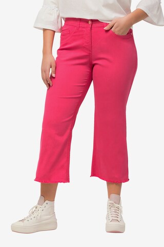 Ulla Popken Wide leg Jeans in Roze: voorkant