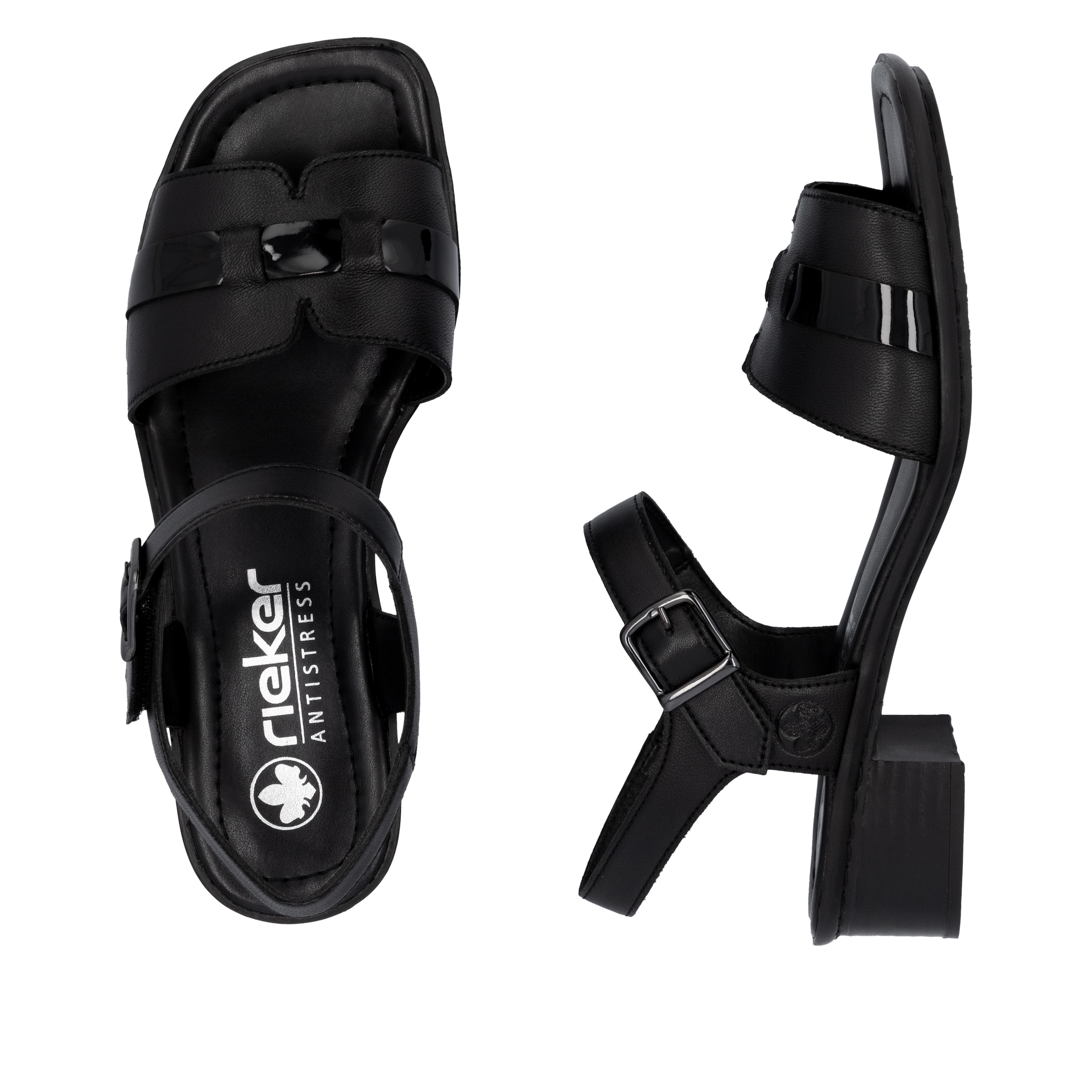 Rieker Strap Sandals '62685' in Black