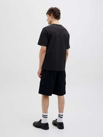 JACK & JONES Shirt 'JCOLIDO AOP FRONT PRINT TEE' in Black: front