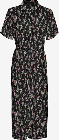 VERO MODA - Vestido camisero en negro: frente