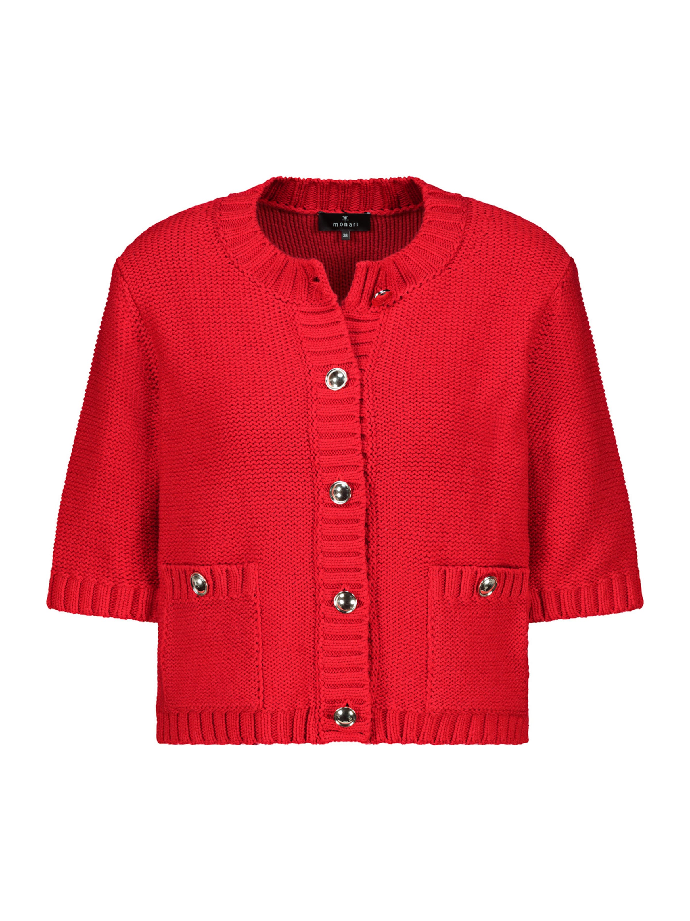 sarkans monari Adīta jaka: no priekšpuses