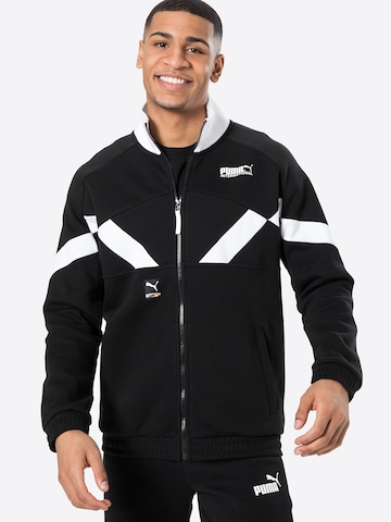 PUMA - Chaqueta de chándal en negro: frente