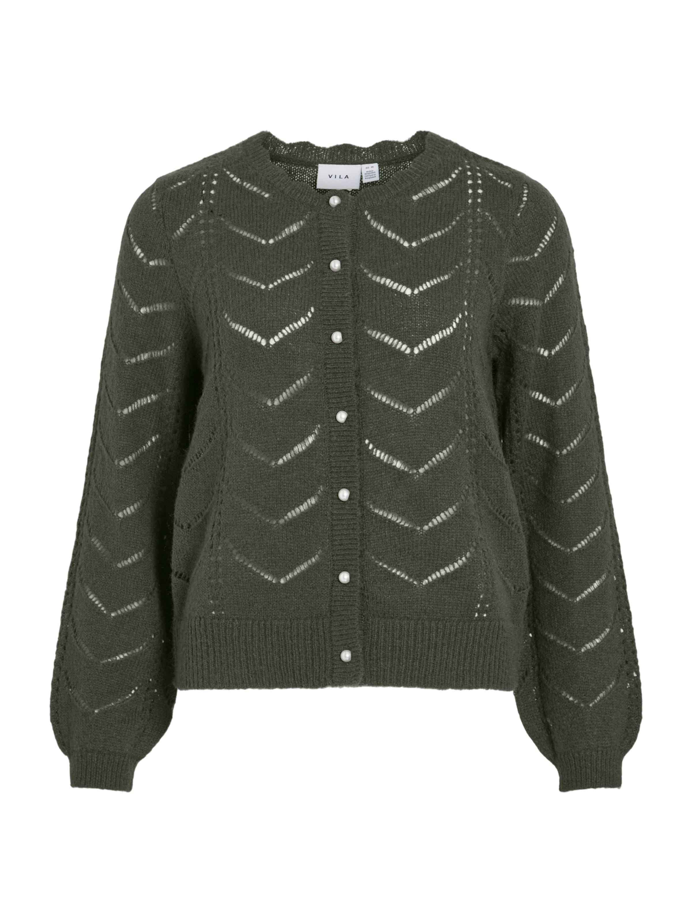 VILA Gebreid vest 'VITULI' in Groen: voorkant