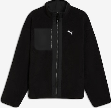 PUMA Athletic fleece jacket in Black: front