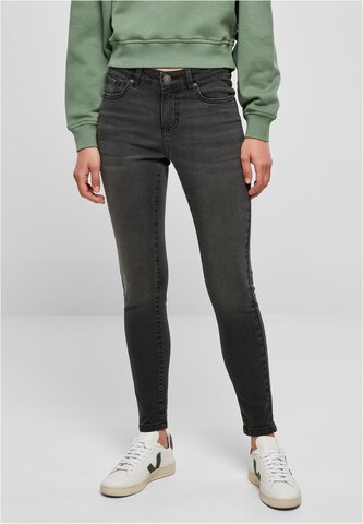 Urban Classics Skinny Jeans in Zwart: voorkant