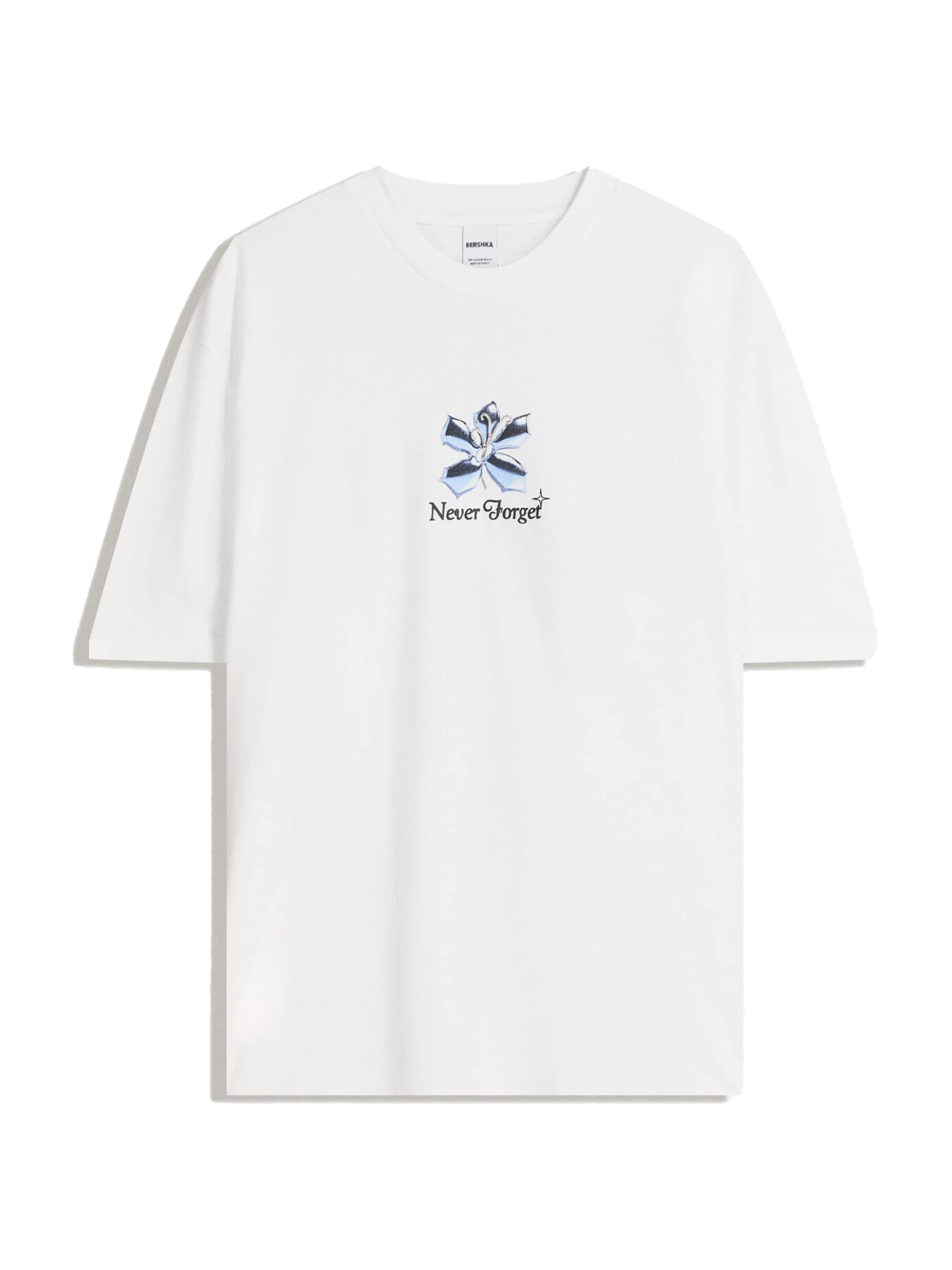 Tricou Bershka pe bleumarin / albastru deschis / negru / alb, Vizualizare produs