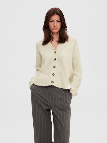 Cardigan SELECTED FEMME en beige : devant