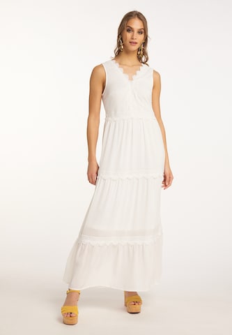 Robe IZIA en blanc : devant