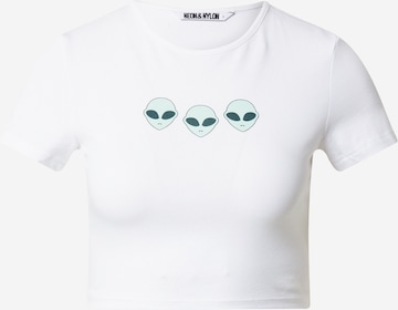 NEON & NYLON - Camiseta en blanco: frente