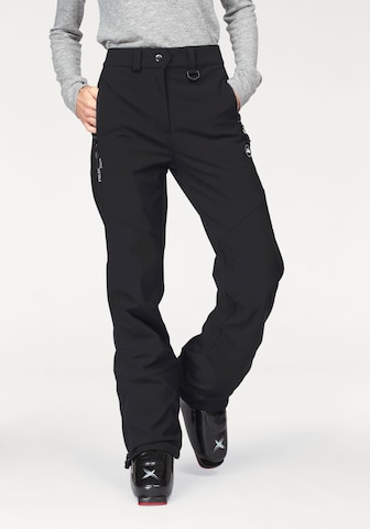 POLARINO Regular Outdoor Pants in Black: front