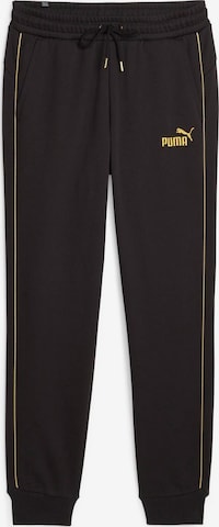 PUMA Tapered Workout Pants 'MINIMAL GOLD' in Black: front