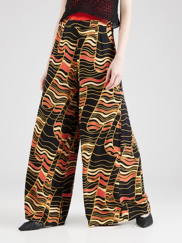 Wide leg Pantaloni 'Wildly' de la King Louie pe negru: față