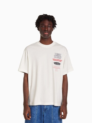 T-Shirt Bershka en blanc : devant