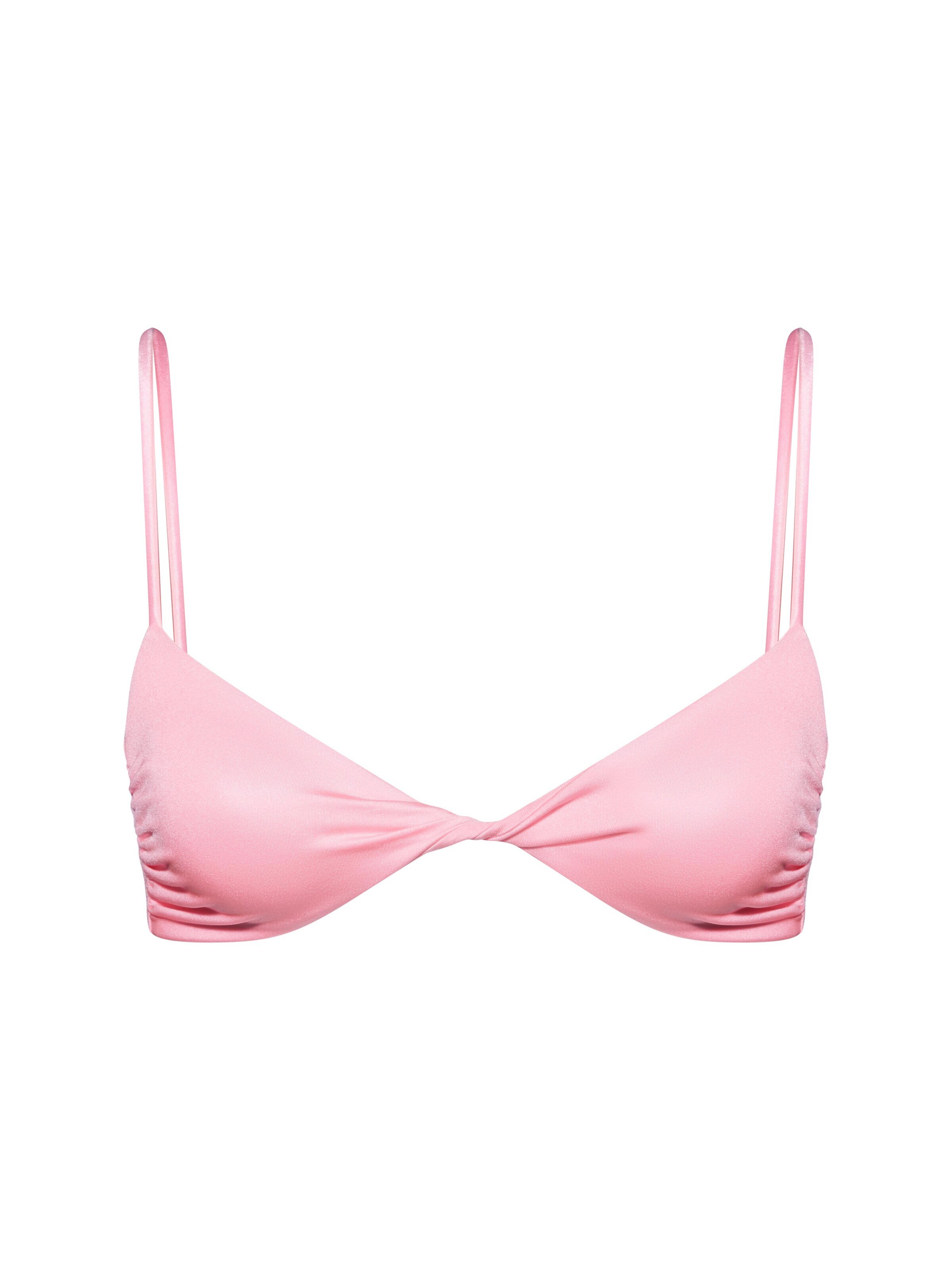 rozā SALT&WAVE Trijstūra formas Bikini augšdaļa 'Twist Top': no priekšpuses