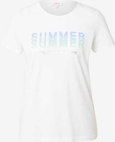 s.Oliver T-shirt en bleu clair / gris argenté / vert / blanc, Vue avec produit