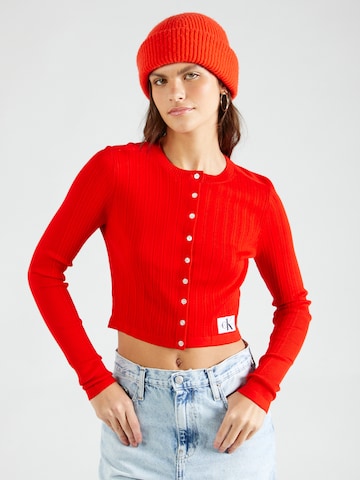 Calvin Klein Jeans Szabványos Kardigán - piros: elől