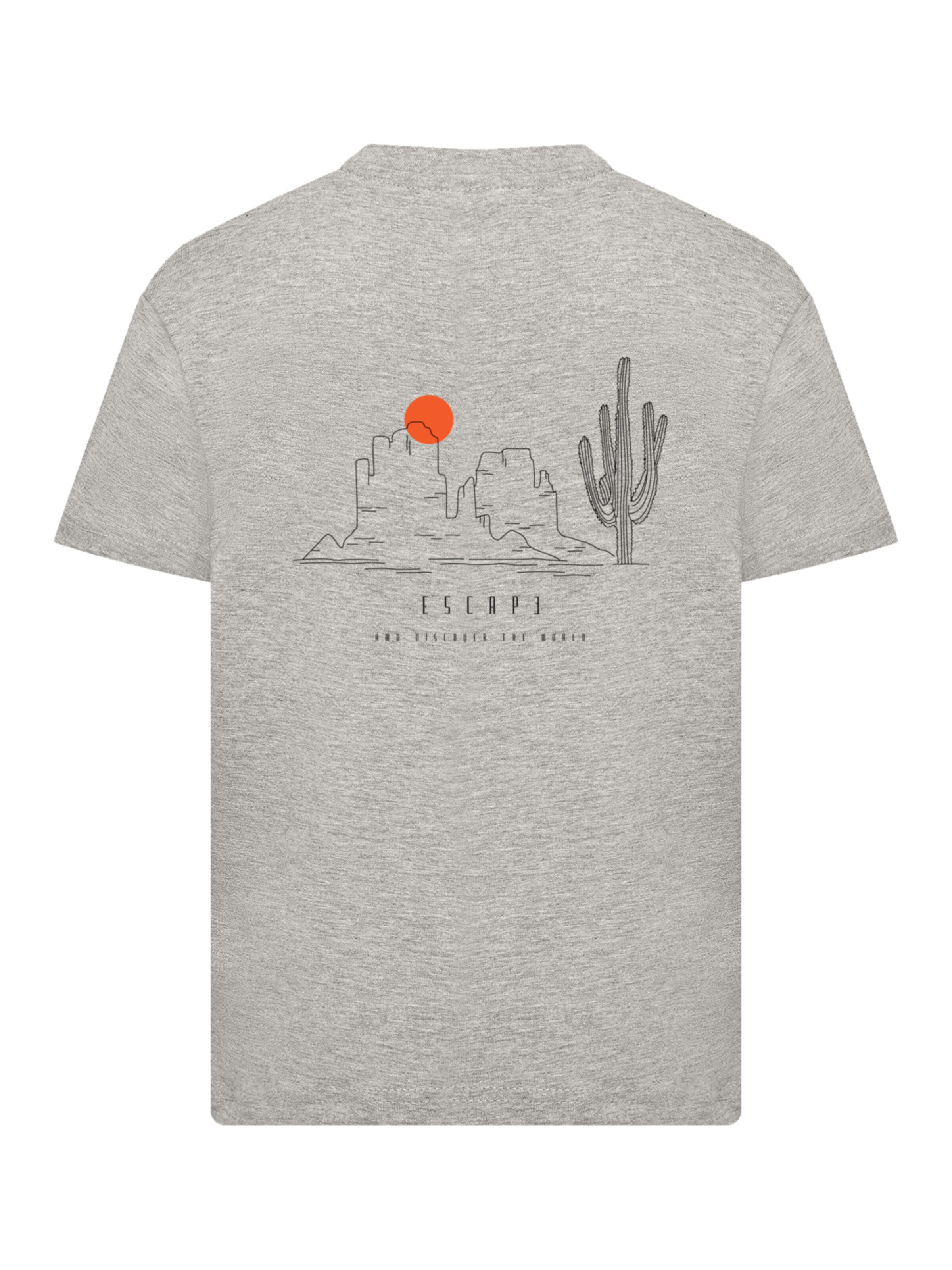 T-Shirt 'Escape Discover the World Savannah Minimalistic' F4NT4STIC en gris