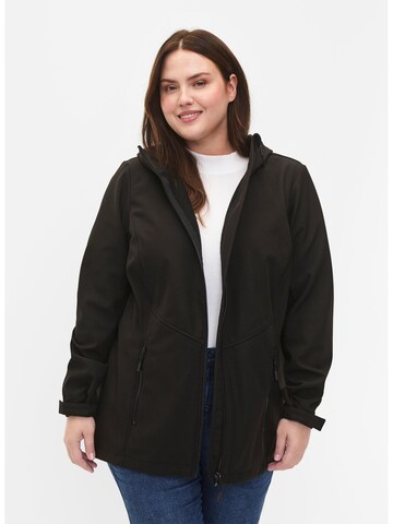 Zizzi Performance Jacket 'CAAURA' in Black: front