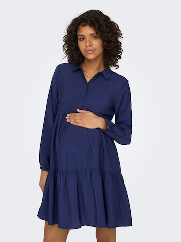 Only Maternity Dress in Blue: front