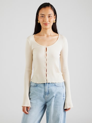 DRYKORN Knit Cardigan 'DARNAS' in White: front